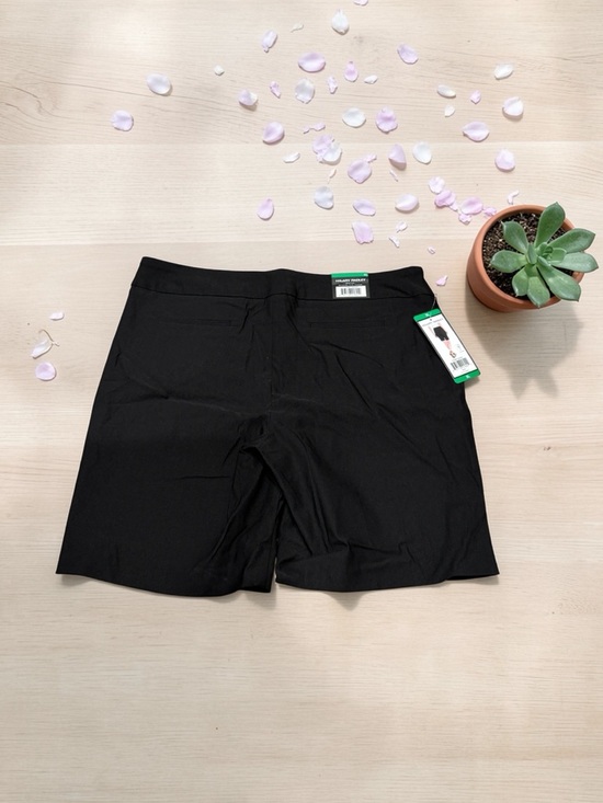 Hilary Radley Pants - Hilary Radley Black Pull-On Bermuda Shorts